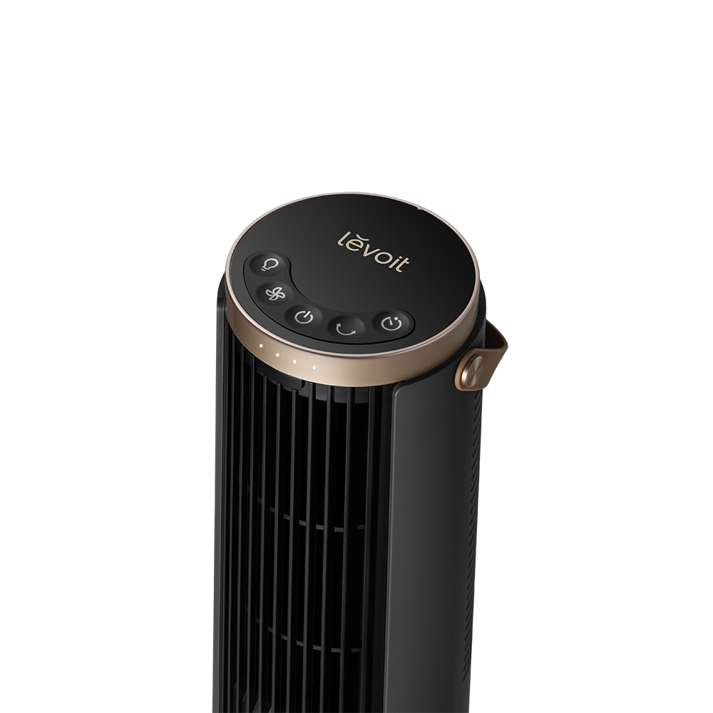 Levoit tower fan top control dial with touch buttons