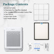White smart True HEPA air purifier with front vent grille and included replacement filters