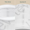 Levoit HEPA replacement filter pleated media close-up, thick dense layers