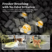 White air purifier with pet area, showcasing activated carbon filter concept