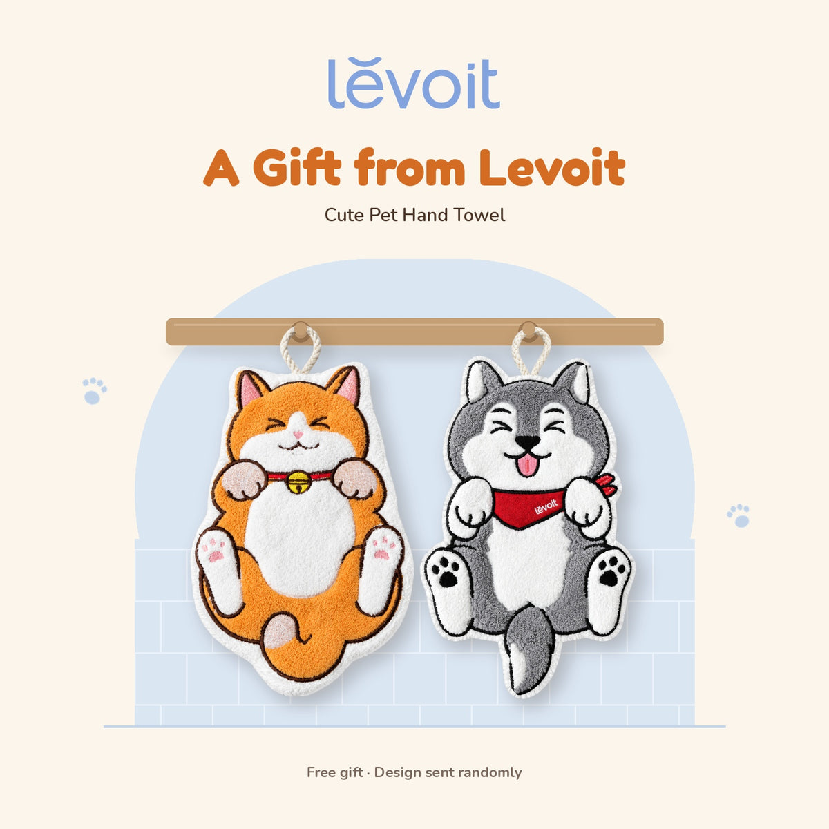 [Not For Sale] Levoit Cute Pet Hand Towel