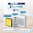 Starter pet air purifier bundle, 2 white units with replacement filters