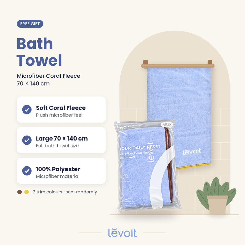 [Not for Sale] Levoit Microfiber Coral Fleece Bath Towel 70x140cm