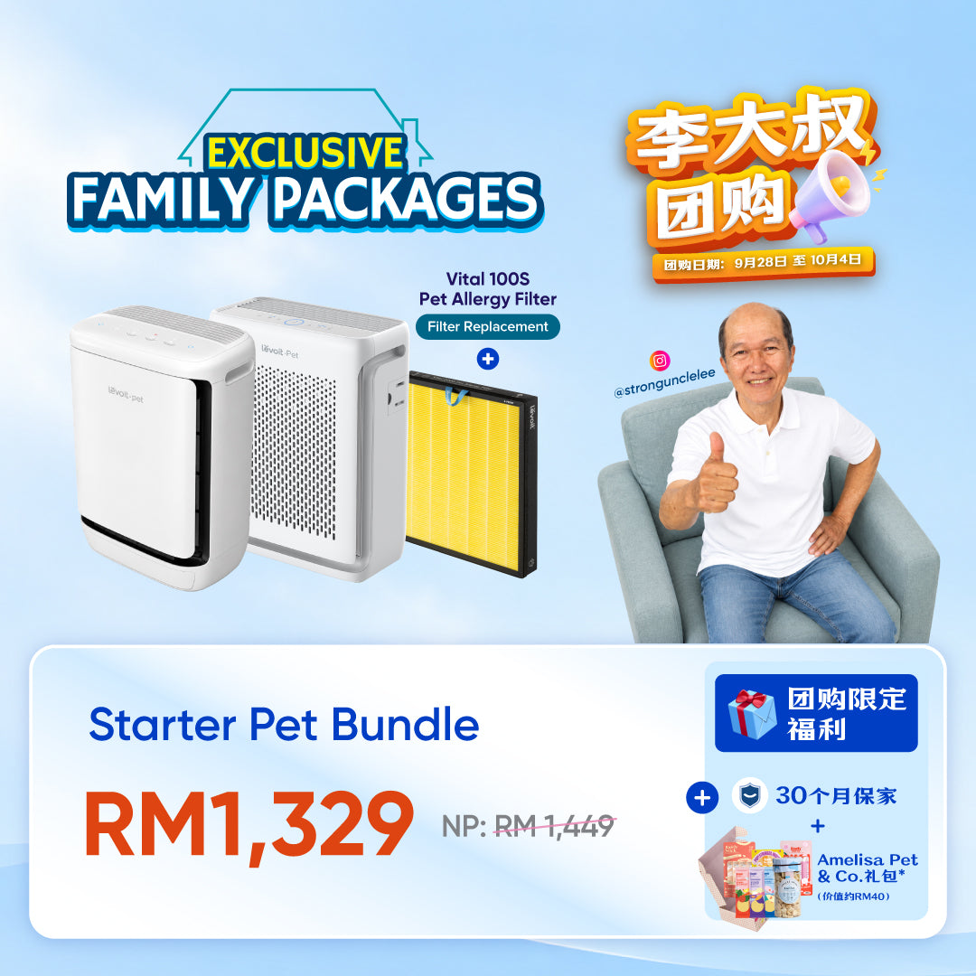 Starter pet air purifier bundle with two Levoit Vital units and replacement filter