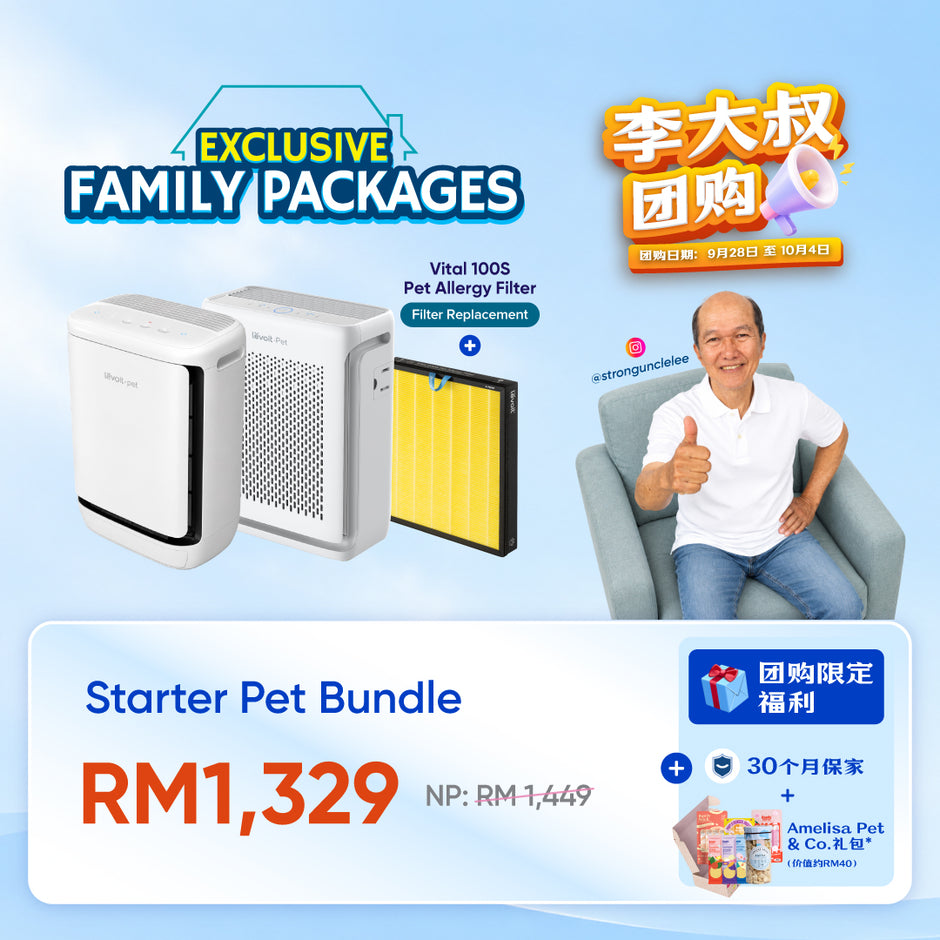 Starter pet air purifier bundle with two Levoit Vital units and replacement filter