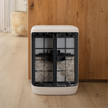Levoit pet smart air purifier with top cover open, showing internal filter media
