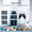 Levoit Core P350 pet air purifier next to a black-and-white cat
