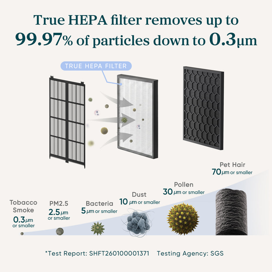 Levoit Vital Pet Pro replacement air purifier filter with True HEPA pleated paper media