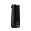 Levoit tower fan side view in black with top carry handle