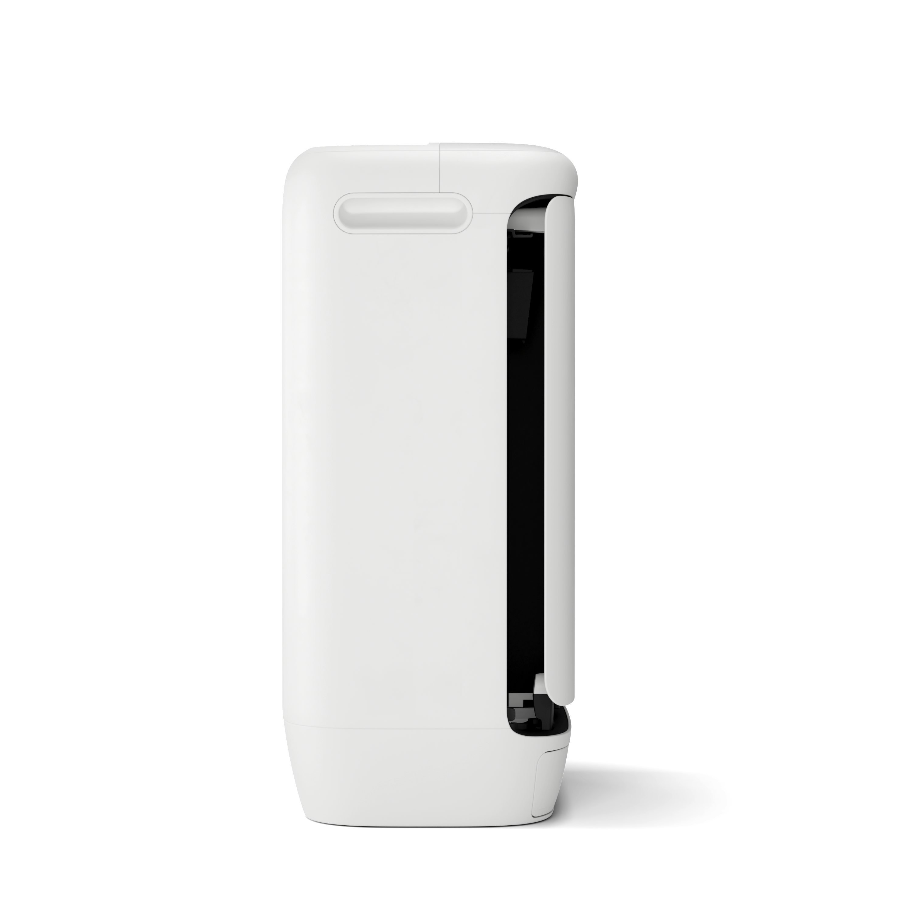 Levoit pet smart air purifier, white side view with handle on top